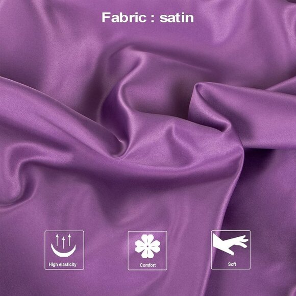 Satin Pillow Cases for Hair and Skin, Luxury Hidden Zipper Pillowcases Set of 2 - Picture 2 of 9